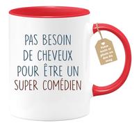 quotedazur - Mug Pas Besoin De Cheveux Pour Être Un Super Comédien - Cadeau Humoristique Pour Acteurs, Anniversaires, Noël