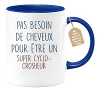 quotedazur - Mug Pas Besoin De Cheveux Pour Être Un Super Cyclo-Crosheur - Cadeau Cyclisme, Anniversaire, Noël