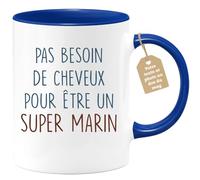 quotedazur - Mug Pas Besoin De Cheveux Pour Être Un Super Marin - Cadeau Humour Marin, Anniversaire, Noël