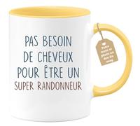 quotedazur - Mug Pas Besoin De Cheveux Pour Être Un Super Randonneur - Cadeau Humour Randonnée Anniversaire Noël