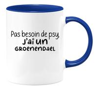 quotedazur - Mug Pas Besoin De Psy J'ai Un Groenendael - Bleu/Céramique
