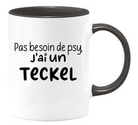 quotedazur - Mug Pas Besoin De Psy J'ai Un Teckel - Noir/Céramique