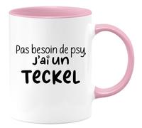 quotedazur - Mug Pas Besoin De Psy J'ai Un Teckel - Rose/Céramique