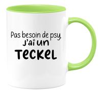 quotedazur - Mug Pas Besoin De Psy J'ai Un Teckel - Vert/Céramique