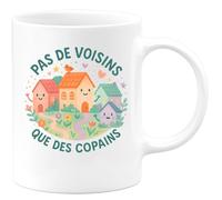 quotedazur - Mug Pas de voisins, que des copains - Tasse Cadeau Vanlife - Blanc/Céramique