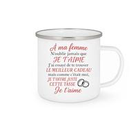quotedazur - Mug Personnalisé À Ma Femme, N'Oublie Jamais Que Je T'Aime. T'Offre Ce Cadeau, Une Tasse Pleine D'Amour. Et Pour Noël Aimée - Blanc/Émaillé