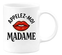 quotedazur - Mug Personnalisé Appelez- Moi Madame Pour Femmes Au Style Affirmé Cadeau Noël Femme Avec Tasse Et Message - Blanc/Céramique
