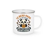 quotedazur - Mug Personnalisé Beau-Papa Un Peu Fou Mais C’Est Pour Ça Qu’On L’Adore Cadeau Noël Tasse - Blanc/Émaillé