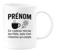 quotedazur - Mug Personnalisé Cadeau Modeste Qui Vient Du Cœur, Tasse Avec Prénom Noël Incluse Sympa Et Abordable - Blanc/Céramique