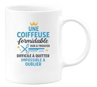 quotedazur - Mug Personnalisé Coiffeuse Formidable, Difficile À Trouver, Impossible Oublier, Quitter Cadeau Femme Tasse Pour Noël Exceptionnelle Et Inoubliable - Blanc/Céramique
