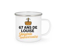 quotedazur - Mug Personnalisé Humour 67 Ans 1958 De Louise Joyeux Anniversaire Pour Une Tasse Idée Cadeau Originale - Blanc/Émaillé