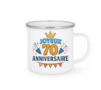 quotedazur - Mug Personnalisé Humour 70E Anniversaire Joyeux À Célébrer Avec Une Tasse Cadeau Original 70 Ans 1955 Pour Toutes Occasions - Blanc/Émaillé