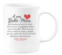 quotedazur - Mug Personnalisé Humour À Ma Belle- Mère, Quel Bonheur D'Être Choisi Pour Recevoir Votre Fille, Un Cadeau Unique. Merci Soutien Affectueux. Original Tasse Attention - Blanc/Céramique