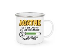 quotedazur - Mug Personnalisé Humour Agathe En Cours De Chargement, Merci Patienter... Idée Cadeau Originale Avec Tasse Pour Femmes Modernes - Blanc/Émaillé