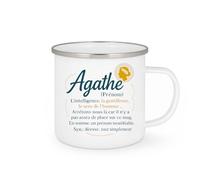quotedazur - Mug Personnalisé Humour Agathe (Prénom) Intelligence, Gentillesse, Un Cadeau Original Et Une Tasse Inoubliable. Idée Unique Avec Pour Femme Exceptionnelle - Blanc/Émaillé