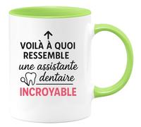 quotedazur - Mug Personnalisé Humour Assistante Dentaire Incroyable Un Métier D’Exception Et De Passion Cadeau Femme Original Idéal Tasse Unique Pour Noël Exceptionnelle - Vert/Céramique