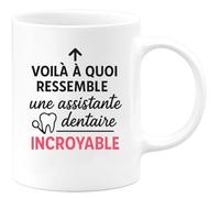 quotedazur - Mug Personnalisé Humour Assistante Dentaire Incroyable Un Métier D’Exception Et De Passion Cadeau Femme Original Idéal Tasse Unique Pour Noël Exceptionnelle - Blanc/Céramique