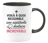 quotedazur - Mug Personnalisé Humour Assistante Dentaire Incroyable Un Métier D’Exception Et De Passion Cadeau Femme Original Idéal Tasse Unique Pour Noël Exceptionnelle - Noir/Céramique