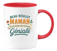 quotedazur - Mug Personnalisé Humour Beau Boulot Maman, Je Suis Devenu Une Personne Géniale Cadeau Original Parfait Tasse Pour Noël Célébrer Réussite Unique - Rouge/Céramique