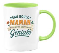 quotedazur - Mug Personnalisé Humour Beau Boulot Maman, Je Suis Devenu Une Personne Géniale Cadeau Original Parfait Tasse Pour Noël Célébrer Réussite Unique - Vert/Céramique