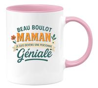 quotedazur - Mug Personnalisé Humour Beau Boulot Maman, Je Suis Devenu Une Personne Géniale Cadeau Original Parfait Tasse Pour Célébrer Réussite Unique - Rose/Céramique