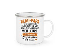 quotedazur - Mug Personnalisé Humour Beau- Papa, Tu N'As Pas Donné La Vie Mais L'As Rendue Meilleure, Merci De Soutenir Maman Idée Cadeau Originale Tasse Et Unique - Blanc/Émaillé
