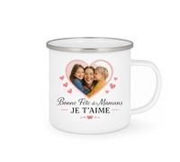 quotedazur - Mug Personnalisé Humour Bonne Fête Maman Je T'Aime Cadeau Original Spécial Tasse Pour Amour Et Tendresse Au Quotidien - Blanc/Émaillé