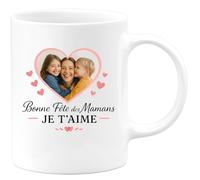 quotedazur - Mug Personnalisé Humour Bonne Fête Maman Je T'Aime Cadeau Original Spécial Tasse Pour Amour Et Tendresse Au Quotidien - Blanc/Céramique