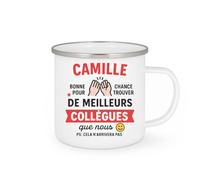 quotedazur - Mug Personnalisé Humour Camille, Bonne Chance Pour Trouver De Meilleurs Collègues Que Nous (Cela N'Arrivera Pas) Cadeau Original Unique Collègue, Tasse - Blanc/Émaillé