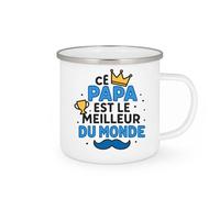 quotedazur - Mug Personnalisé Humour Ce Papa Est Le Meilleur Du Monde Cadeau Parfait Pour Homme Idée Originale Tasse Cher À Votre Cœur - Blanc/Émaillé