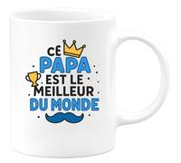 quotedazur - Mug Personnalisé Humour Ce Papa Est Le Meilleur Du Monde Cadeau Parfait Pour Noël Homme Idée Originale Tasse Cher À Votre Cœur Futur Anniversaire Fête Des Pères - Blanc/Céramique