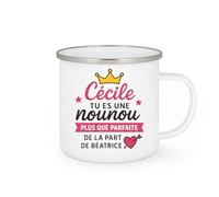 quotedazur - Mug Personnalisé Humour Cécile, Nounou Plus Que Parfaite, Un Cadeau Chaleureux De Béatrice Idéal Pour Tasse Unique Et Originale - Blanc/Émaillé