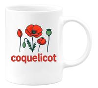 quotedazur - Mug Personnalisé Humour Coquelicot Cadeau Original Idéal Avec Tasse Élégante Aux Motifs Floraux - Blanc/Céramique