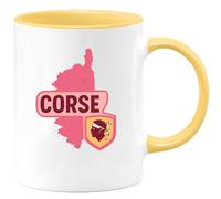 quotedazur - Mug Personnalisé Humour Corse Belle Tasse Pour Homme Amoureux De L'Île Méditerranéenne Idée Cadeau Originale Passionné D'Île Et Nature - Jaune/Céramique
