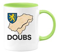 quotedazur - Mug Personnalisé Humour Doubs Cadeau Original Et Pratique Pour Les Passionnés De La Région Idée Originale Tasse Amateurs - Vert/Céramique
