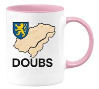 quotedazur - Mug Personnalisé Humour Doubs Cadeau Original Et Pratique Pour Les Passionnés De La Région Idée Originale Tasse Amateurs - Rose/Céramique