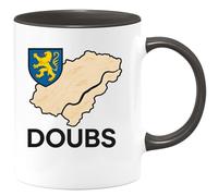 quotedazur - Mug Personnalisé Humour Doubs Cadeau Original Et Pratique Pour Les Passionnés De La Région Idée Originale Tasse Amateurs - Noir/Céramique