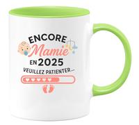 quotedazur - Mug Personnalisé Humour Encore Mamie En 2025, Cadeau À Patienter Avec Cette Tasse Originale Original Et Unique Pour Noël Grand-Mère Au Quotidien - Vert/Céramique