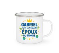 quotedazur - Mug Personnalisé Humour Gabriel, Meilleur Époux Du Monde, Cadeau Original Tasse Unique Et Spécial Idéal Pour Exceptionnel - Blanc/Émaillé