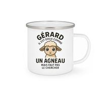 quotedazur - Mug Personnalisé Humour Gérard Il Est Doux Comme Un Agneau Mais Faut Pas Le Chercher Cadeau Original Idéal Noël Tasse Drôle Homme Au Caractère - Blanc/Émaillé