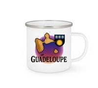 quotedazur - Mug Personnalisé Humour Guadeloupe Tasse Design Souvenir, Idée Cadeau Pour Noël Amoureux Des Îles Originale Avec Illustrant La Amateurs De Voyages - Blanc/Émaillé