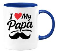 quotedazur - Mug Personnalisé Humour I My Papa Tasse Cadeau Idéale Pour Noël Parfait Originale Idée Spéciale Fête Des Pères Futur Anniversaire Annonce Naissance - Bleu/Céramique