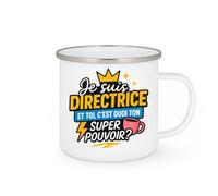 quotedazur - Mug Personnalisé Humour Je Suis Directrice, Et Toi Quel Est Ton Super Pouvoir Unique Cadeau Original Tasse Pour Noël Femme Leader Direction Forte - Blanc/Émaillé