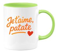 quotedazur - Mug Personnalisé Humour Je T'Aime, Ma Patate Chérie, Un Message Tendre Et Drôle Cadeau Original Pour Noël Femme, Tasse Pleine D'Amour D'Humour - Vert/Céramique