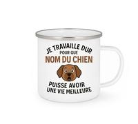 quotedazur - Mug Personnalisé Humour Je Travaille Dur Pour Offrir À Mon Chien Une Vie Meilleure Cadeau Noël Original Tasse Amoureux Des Chiens Et Passionnés - Blanc/Émaillé