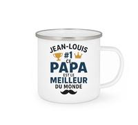 quotedazur - Mug Personnalisé Humour Jean- Louis #1 Ce Papa Est Le Meilleur Du Monde Tasse Idéale Cadeau Noël Original Homme Fête Des Pères - Blanc/Émaillé Futur Anniversaire Annonce Naissance