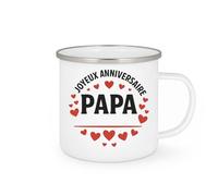 quotedazur - Mug Personnalisé Humour Joyeux Anniversaire Papa Paroles D'Amour Pour Un Cadeau Original Spécial Unique Tasse Célébrer Avec Amour - Blanc/Émaillé