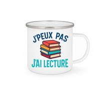quotedazur - Mug Personnalisé Humour J'Peux Pas, J'Ai Lecture Tasse Cadeau Pour Passionnées Idée Originale Avec Amoureuse De La - Blanc/Émaillé