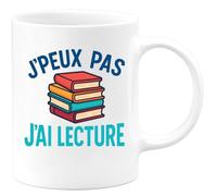 quotedazur - Mug Personnalisé Humour J'Peux Pas, J'Ai Lecture Tasse Cadeau Pour Passionnées Idée Originale Avec Amoureuse De La - Blanc/Céramique