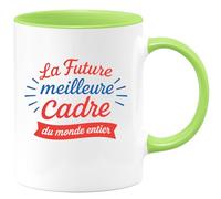 quotedazur - Mug Personnalisé Humour La Future Meilleure Cadre Au Monde Cadeau Original Spécial Idéal Tasse Chic Pour Noël Travail - Vert/Céramique